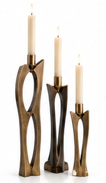 Sculptural Candle Holder Set