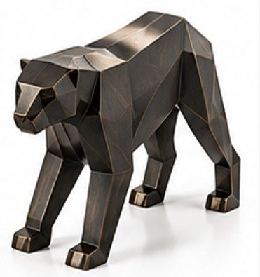 Geometric Panther Sculpture
